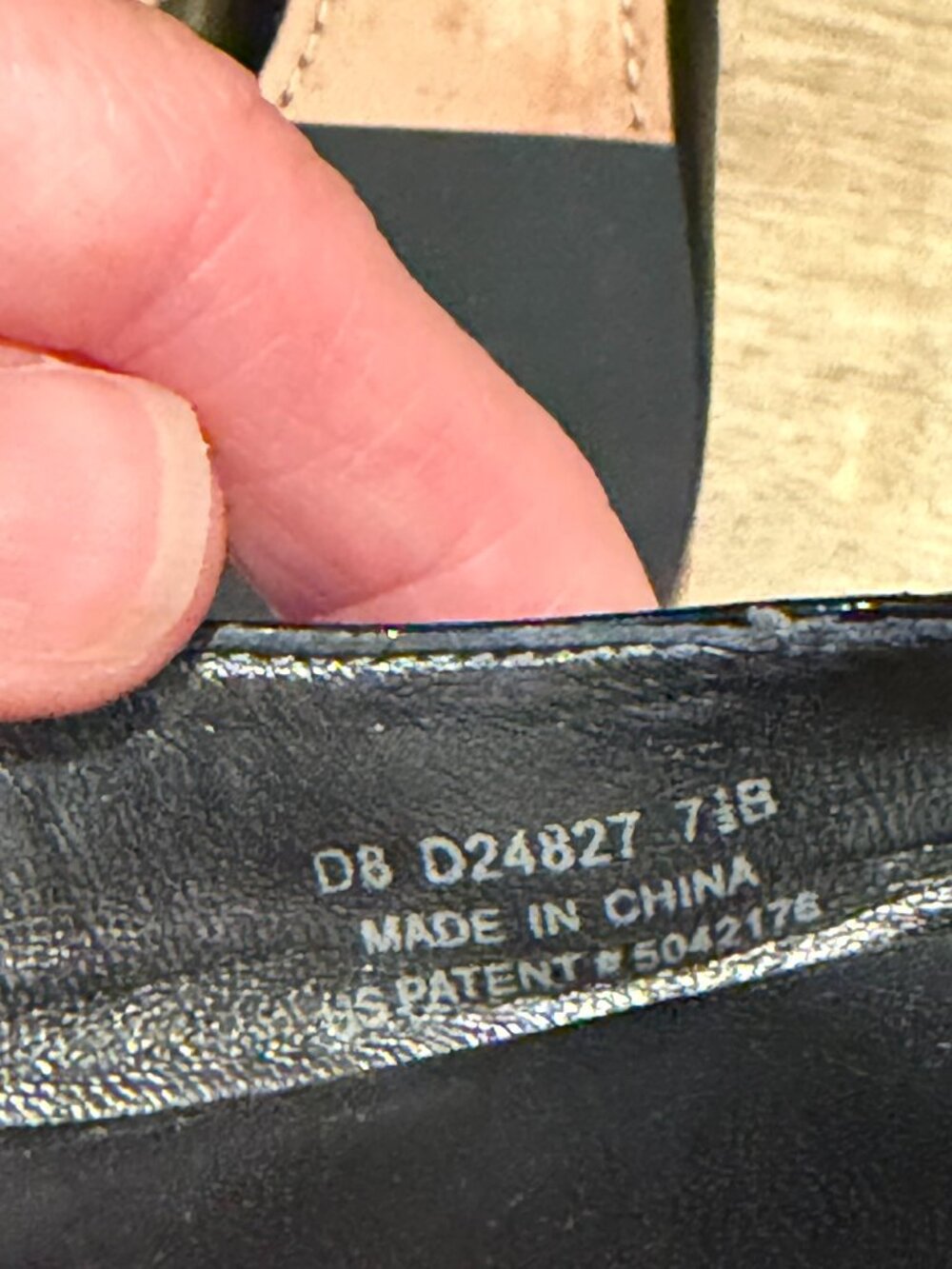 Cole Haan Black Patent Leather Studded Open Toe Flats w/ Nike Air 7.5 - Picture 6 of 8